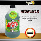 Instant Power Slow Drain Build Up Remover – Prevents Clogs, Ends Slow Drains for Sinks,Tubs, Showers, Toilets, Disposals, RVs, 2 Liters (Pack of 2)