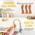 Wooden Pot&Pan Scraper, Dishwashing Scrub for Pots, Pans, Plates, Bowls, Remove Food and Residue Effectively Without Scratching, Kitchen Gadget. (1)