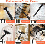 Steam Cleaner, Portable Steamer for Cleaning with 16pcs Accessories, 6-Level Adjustable, 15s Heat-Up, Handheld Steam Cleaner for Home for Tile, Grease, Dirt, Grout, Car Detailing, Orange