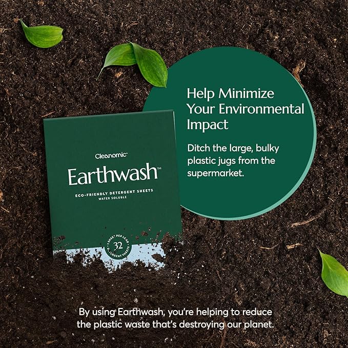 Earthwash Laundry Detergent Sheets (Up To 320 Loads) 160 Ocean Breeze Sustainable Sanitizer Strips - Ideal for Travel & Home Liquidless Laundry by Cleanomic
