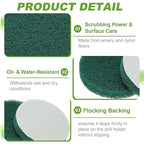 Power Scrub Pads, Scrubbing Pads 180 Grits Scouring Discs - Fitting for (Home Kitchen Cleaning - Drill Attachment - Scrubber Replacement) 16 Pcs & 4 Inch & Green