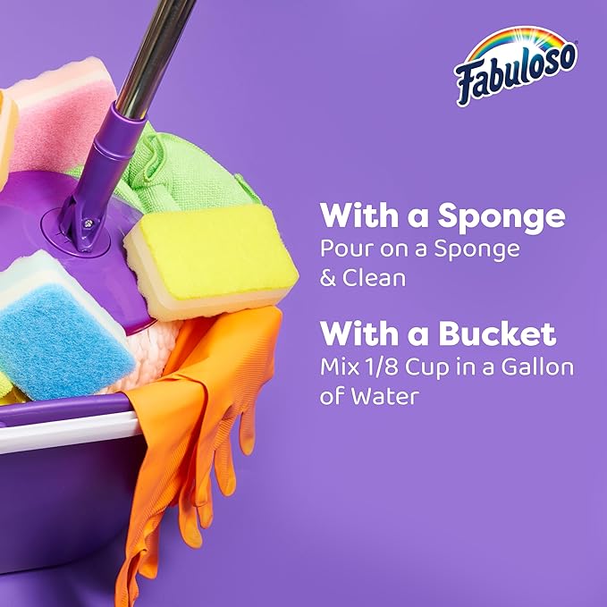 Fabuloso Multi-Purpose Cleaner, 2X Concentrated Formula, Refreshing Lemon Scent, 56 oz