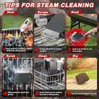 Grill Brush for Outdoor Grill - BBQ Grill Brush Bristle Free, Aramid Fiber Steam Grill Cleaner, Non Metal Bristles Barbecue Cleaner Grill Cleaning Tools, 2 Replaceable Heat-Resistant Heads (Black)