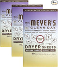 MRS. MEYER'S CLEAN DAY Dryer Sheets, Fabric Softener, Reduces Static, Infused with Essential Oils, Compassion Flower, 80 Count (Pack of 3)