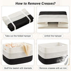 Blanket Basket,Rectangle Woven Baskets for Storage,100L Laundry Basket for Decorative Nursery Blanket,Toys,Dirty Clothes and Magazine in Shelves,Baby Room,and Living Room