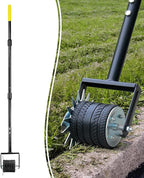 Colwelt Wheel Rotary Edger Lawn Tool 59’’, Manual Grass Edger Tool with Wheel with Extra-Wide Rubber Wheel, Garden Edger with Reinforced Bracket, Rotary Edging Tool for Landscaping Sidewalks Driveways