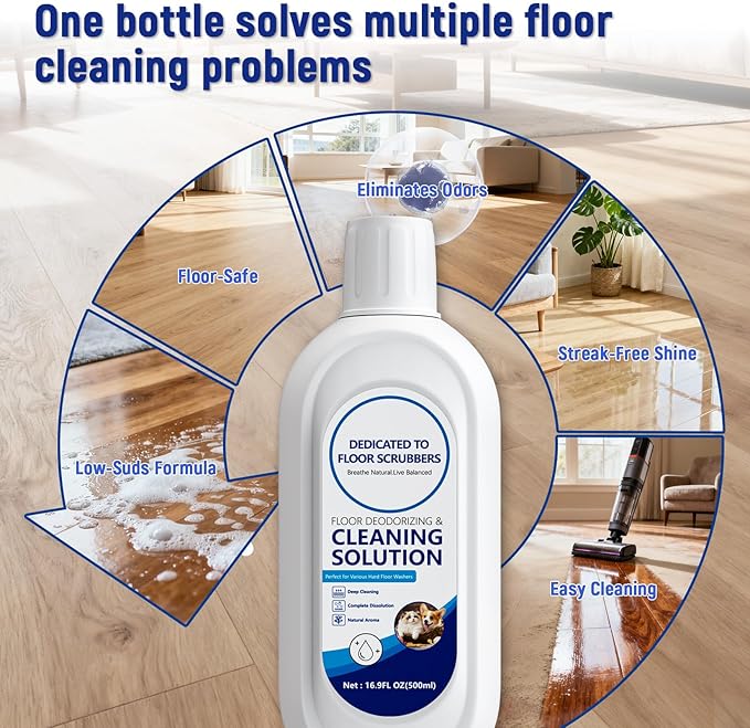 Multi-Surface Floor Cleaning Solution Compatible with Tineco iFLOOR 2/3/5 & FLOOR ONE S3/S5/S6/S7 PRO, Low Foam Floor Cleaner for All Cordless Wet/Dry Vacuum & Robot Vacuums Mop (2 Bottle, Original)