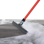 Heavy Duty Floor Squeegee for Concrete and Tile Floor - Silicone Squeegee Broom Floor Scrubber - Large Single Cast Rubber Blade Aluminum Long Handle 360° Swivel Joint - Garage Shower Window Cleaning