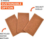 Full Circle Neat Nut, Walnut Scour Pads – Pack of 8 – Powerful, Non-Scratch Dish Scrubber Made with Plant-Based & Recycled Materials, Safe for Nonstick