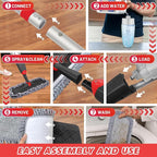 HOMTOYOU Microfiber Hardwood Floor Mop: Dust Spray Mops for Cleaning Wood Home Kitchen Floors - Wet Mopping & Dry Sweeping - 3 Reusable Refills & 1Pcs 400+ML Refillable Bottle