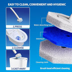 Disposable Toilet Brush Cleaning System with 50pcs Refills Pads Replacement Heads, Toilet Cleaning Stick, Wall Mounted Toliet Wand Kit Bathroom Maintenance, Toilet Bowl Cleaner Wands Holder and Set