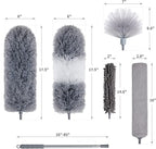 BOOMJOY Microfiber Feather Duster 7PCS, Bendable Dusters with 100 inches Extension Pole for Cleaning High Ceiling, Fan, Blinds, Cobweb, Furniture, Cars