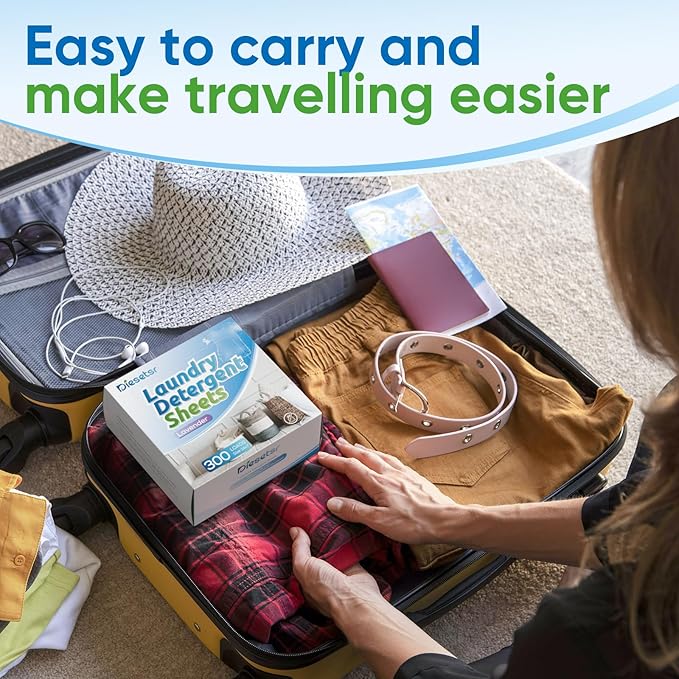 Laundry Detergent Sheets 150 Counts 300 Small Loads Travel Laundry Sheets ECO-friendly,No Plastic Clothes Washing Soap-Lavender