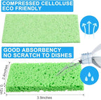 Zhengmy 200 Pieces Sponges Bulk Sponges Kitchen Compressed Sponge Natural Dish Sponge Compressed Wood Pulp Cleaning Without Scratching for Kitchen Bathroom, 3.9 x 2.4 x 0.12 Inch (Multicolor)