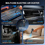 Mini Ultra-Slim Electric Compressed Air Duster 150,000RPM Super Power, Rechargeable Cordless Air Duster, Powerful Airflow for Computer, Keyboard, Outdoor, House and Car