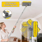 JEHONN 77” Ceiling Fan Cleaner Duster with Extra Bendable Chenille Dust Cleaning Tool, Detachable Washable Mop for Baseboard, Blinds, Walls, Floors & Car Interiors (Yellow)