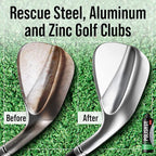 Golf Club Polish & Rust Remover – Made in USA – Instant Golf Club Cleaner & Scratch Remover Cream – 8 oz Golf Club Polish Compound, Groove Cleaner & Golf Club Polishing Kit – Shine, Protect & Restore