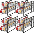 MOOACE 4 Pack Can Dispenser Rack, Stackable Soda Can Organizer Holder for Canned Food Storage Kitchen Cabinet Pantry Countertop, Black