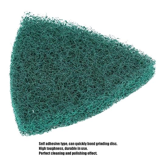 YWBL-WH 5Pcs Scouring Scrub Pads, Reusable Triangle Polishing Pad Self Adhesive Plate Grinding Machine Accessories, 3.5 * 3.5 * 3.5inch