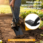 60-Inch Adjustable Long Handle Trench Shovel - 4 Inch V-Shape Garden Spade with Foot Step, Ergonomic Back-Saver Design for Easy Digging, Weed Removal, Edging, Planting, and Home Landscaping Projects