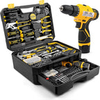 DOWELL 223-Piece Power Drill Tool Set, 12V Cordless Drill Driver Kit with Drawer Toolbox, Socket & Bit Set, Hex Keys, Wrench for Home Renovation, DIY Projects & Garage Use