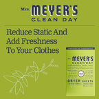 Mrs. Meyer's Dryer Sheets, Fabric Softener, Reduces Static, Infused with Essential Oils, Lemon Verbena, 80 Count