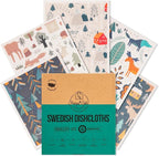 Harps&Seb Swedish Dishcloths for Kitchen Dish Towels - 5 Pack, Non-Scratch Reusable Paper Towels, Super Absorbent Washable Swedish Dish Cloths, No Odor, Biodegradable, Forest Designs
