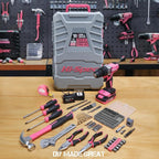 Hi-Spec Cordless Drill Tool Set: Pink Power Drill for Women used for DIY, Building and Fixing Tasks Easy to use All In One Set in Pink Color Stored in a Case 81 Pieces