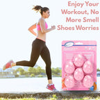 Air Jungles Shoe Deodorizer Balls 6 Ct, Honey Peach Scent, Odor Remover Balls for Sneakers, Gym Bags, Lockers, Closets, Hampers, and Drawers, Essential Oil Provides Natural Freshness