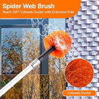 26FT High Reach Duster Cleaning Kit with 5-20 FT Extension Pole,High Ceiling Dusting and Window Cleaning Kit with Microfiber Feather Duster,Cobweb Duster,Ceiling Fan Duster,Window Squeegee Cleaner