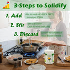 Grease Solidifier Powder, Cooking Oil Solidifier for Disposal, 2.25 Gallon Fry oil Away from Mess, Frying Oil Hardener, Vegetable Canola Fry Oil Solidifying Powder to Gel, 100% Plant-Based, 12 oz Value Pack
