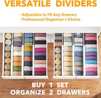SpaceAid Bamboo Dresser Drawer Dividers 6 Pack, (Need 4.65" Deep Drawer) Adjustable 12.5“-17” Organizers, Expandable Organization for Clothing, Clothes, Dressers, White