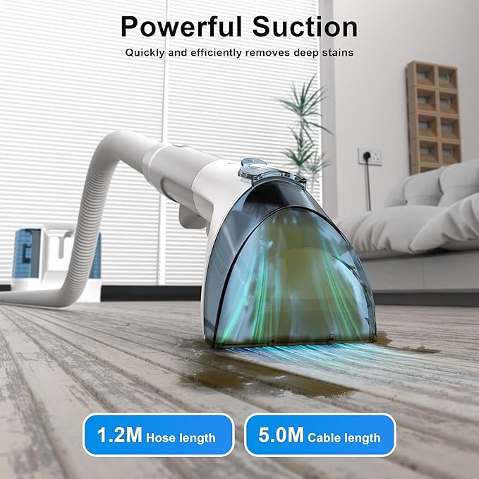 Carpet Cleaner Machine Upholstery - 450W Shampooer Portable for Couch Rug Sofa Car Seat Furniture Fabric Wet Vacuum Spot Handheld Small Mini Car Water Aspiradora de Agua Deep Extractor Washer