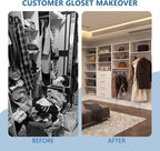 MODCART Tall Hanging Closet Unit, Modular Closet System, Wood Closet System Organizer with Storage for Walk In Closets, Clothing Rack Wardrobe Closet for Hanging Clothes, Bedroom, White, 28.5"W