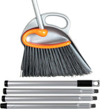 Surfer Combo Broom with Dustpan Combo Set – 4-Piece Composable Handle Broom and Dustpan Set with Long Handle | Durable Dust Pan & Broom for Home and Commercial Cleaning