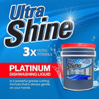 Ultra Shine 3X Platinum Bulk Dishwashing Liquid, Powerful Grease Remover, 5-Gallon - Concentrated Dish Cleaner Soap for Commercial Kitchens, Restaurants & Home Cleaning, Gentle on Hands & Skin