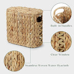 YANGQIHOME Toilet Paper Storage, Water Hyacinth Toilet Paper Storage with Lid, Papers Container for up to 4 Mega Rolls, Bathroom Basket Organizer