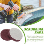 Power Scrub Pads, Scrubbing Pads 800 Grits Scouring Discs - Fitting for (Home Kitchen Cleaning - Drill Attachment - Scrubber Replacement) 20 Pcs & 2 Inch & Dark Red