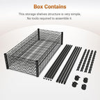 HealSmart Heavy Duty 5-Shelf Storage Shelving Unit, 1250lbs Loading Capacity, 29.92" D x 13.98" W x 62.99" H Adjustable Steel Organizer Wire Rack, Black