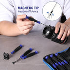 WORKPRO 10-Piece Precision Screwdriver Set with Pouch, Magnetic Small Screwdrivers with Phillips, Slotted, Torx Star, Mini Screwdriver Repair Tool Kit for Eyeglass, Watch, Computer, Laptop, Phone