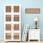 Large Stackable Storage Bins with 2 Lids, 990QT-165QT*6Tier Foldable Cabinet for Closet Organizers, Plastic Storage Containers Box with Wheels