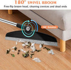 Multifunction Silicone Broom, 54 Inch Long Handle Silicone Floor Squeegee Broom, Sweep and Scrape 2 in 1 Household Cleaning Broom for Floor, Bathrooms, Kitchens, Showers, Tile, Pet Hair, Black Grey