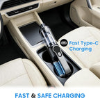 Cordless Handheld Car Vacuum Cleaner for Car Interior, Strong Suction Portable Vacuum for Pet Hair & Quick Home Cleaning, Rechargeable with LED Light & Attachments