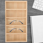 Ciieeo Wooden Sunglasses Tray and Glasses Organizer Eyewear Display Rack for Home and Shop, Multi-Grid Glasses Holder with 5pcs Set for Tabletop Storage