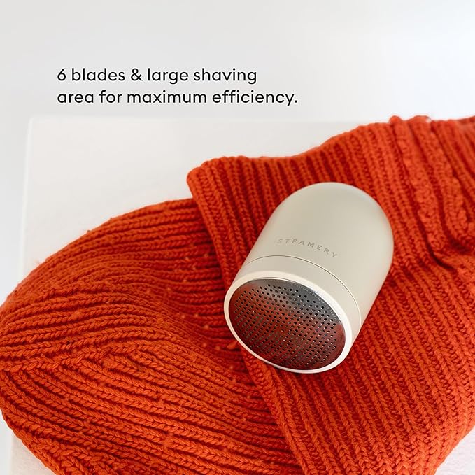 Steamery Fabric Shaver Pilo 2, Removes Lint and Pilling from Clothes and Textiles, Rechargeable Lint Remover with USB, Beige