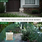 Natural Raccoon Repellent Granules – 8-Pack (25g per Bag) | Eco-Friendly, Non-Toxic & Long-Lasting Protection with Garlic, Peppermint & Wintergreen Oils | Safe for Pets and Children