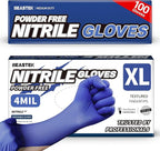 Beastek Nitrile Exam Gloves, 4.0 Mil 100 Pcs, Powder-Free Latex-Free Medical Cooking Food-Safe Disposable Gloves, Blue Violet