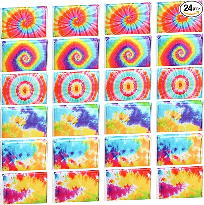 24 Packs Travel Size Tissue Pocket Slim Pack Facial 3 Ply Wallet Size Pocket Tissues for Travel Wedding Party Favors, 6 Styles(Vibrant)