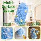 Duster Refills,Static Dust Removal Brush Disposable Replacement Head Compatible with Swiffer Duster Refills for Electronics, Furniture, Blinds, Ceiling Fans (Blue, 30 Refills+1 Handle)
