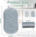 24 Pack Multi Purpose Scrub Sponges Non Scratch Microfiber Sponge Cleaning Dish Scrubber Reusable Dish Sponges for Washing Dishes Along with Heavy Duty Scouring Power (Gray)